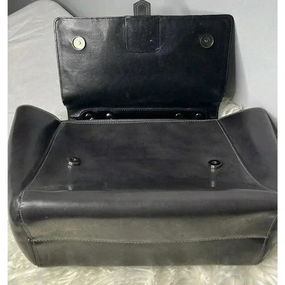 Innue Handbag Black With Purple & Black Cowhide, Tote Bag With Silver Hardware - Picture 8 of 8